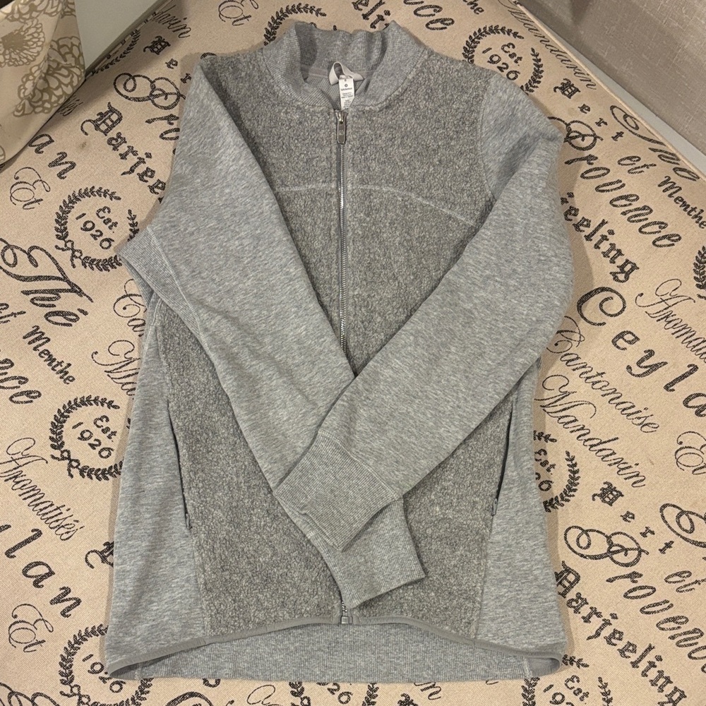 lululemon athletica Heather Gray Zip-Up Jacket wool blend women’s